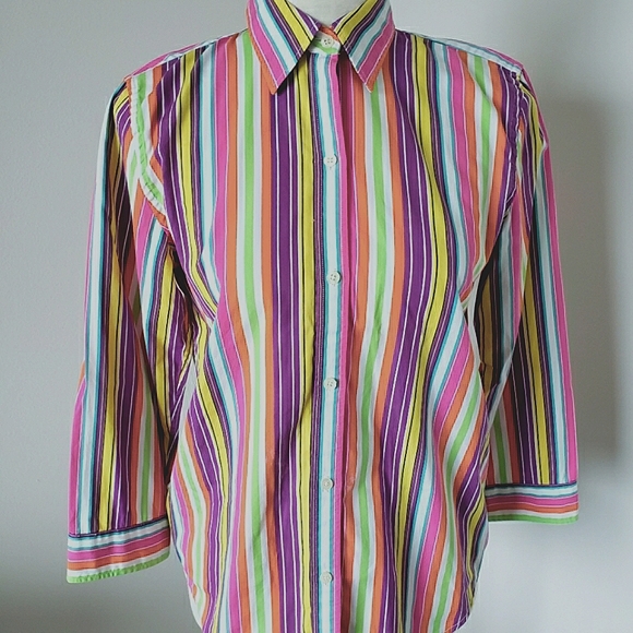 Ralph lauren button down colorful striped shirt size XS - Picture 8 of 13